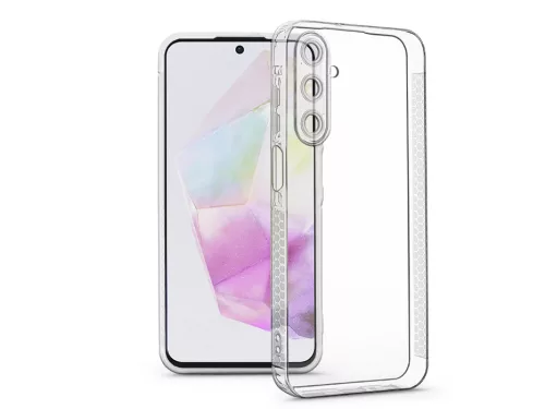 Haffner Grid Clear Case kameravédős szilikon tok - Samsung SM-A356 Galaxy A35 5G - átlátszó