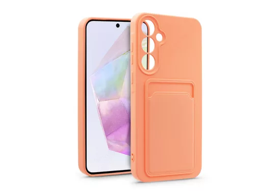 Haffner Card Case kártyatartós szilikon tok - Samsung SM-A356 Galaxy A35 5G - pink