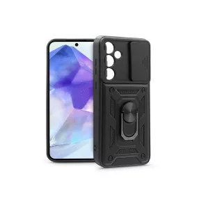   Haffner Slide Armor kameravédős ütésálló tok gyűrűvel - Samsung SM-A556 Galaxy A55 5G - fekete