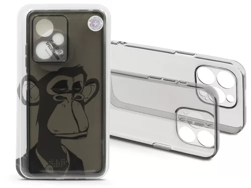 Haffner Gray Monkey szilikon tok - Xiaomi Redmi Note 12 Pro+ 5G - átlátszó