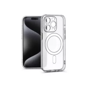   Haffner Frost Mag Cover kameravédős szilikon tok - Apple iPhone 15 Pro - átlátszó