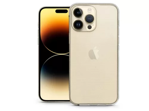 Haffner Premium Clear Case Box kameravédős szilikon tok - Apple iPhone 15 - átlátszó