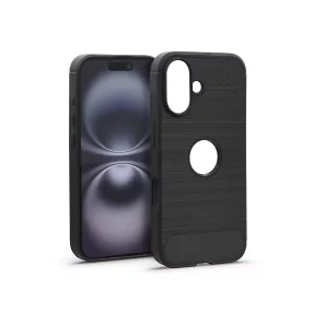 Haffner Carbon szilikon tok - Apple iPhone 16 - fekete
