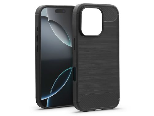 Haffner Carbon szilikon tok - Apple iPhone 16 Pro Max - fekete