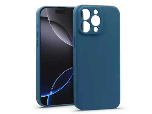 Haffner Matt szilikon tok - Apple iPhone 16 Pro - kék