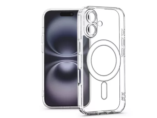 Haffner Clear Mag Cover kameravédős szilikon tok - Apple iPhone 16 - átlátszó