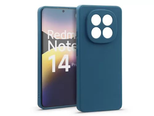 Haffner Matt szilikon tok - Xiaomi Redmi Note 14 Pro 5G - kék