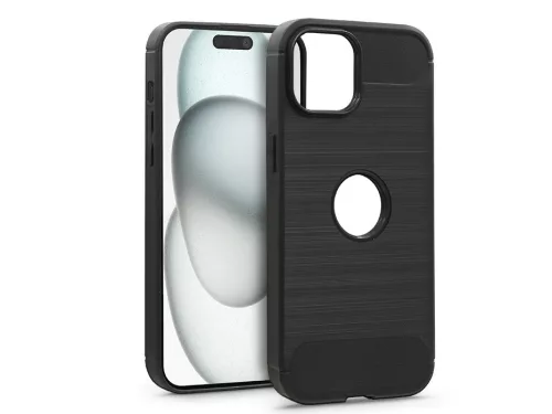 Haffner Carbon szilikon tok - Apple iPhone 15 - fekete