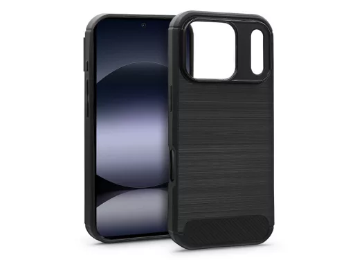 Haffner Carbon szilikon tok - Apple iPhone 17 Pro - fekete