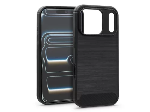 Haffner Carbon szilikon tok - Apple iPhone 17 Pro Max - fekete