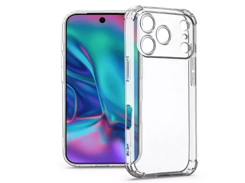 Haffner Anti Shock kamervédős szilikon tok - Apple iPhone 17 Pro Max - átlátszó