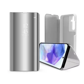   Haffner Smart Clear View Flip oldalra nyíló tok - Samsung SM-A556 Galaxy A55 - ezüst