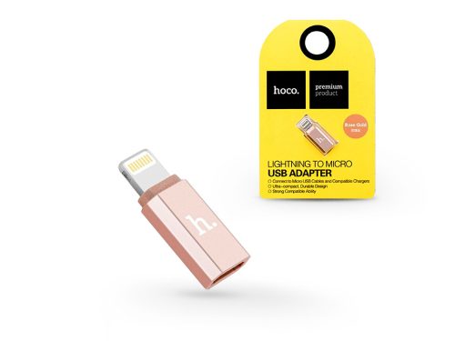 HOCO Lightning - micro USB adapter - HOCO Lightning to Micro USB - rose gold