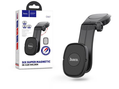 Univerzális műszerfalra helyezhető mágneses PDA/GSM autós tartó - HOCO CA61 Six Super Magnetic Holder - fekete