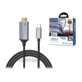   HOCO Type-C + HDMI kábel 1,8 m-es vezetékkel - HOCO UA13 Type-C to HDMI Adapter Full HD/4K - szürke/fekete