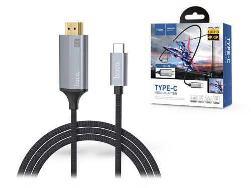 HOCO Type-C + HDMI kábel 1,8 m-es vezetékkel - HOCO UA13 Type-C to HDMI Adapter Full HD/4K - szürke/fekete