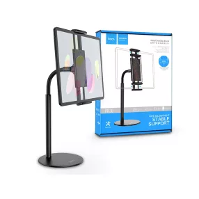   HOCO asztali telefon/tablet tartó 4,7-10'' méretű készülékhez - HOCO PH30 Metal Desktop Stand - fekete