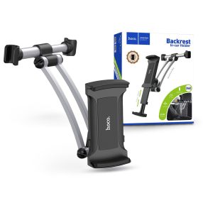   HOCO fejtámlára szerelhető telefon/tablet autós tartó 4 - 10,5'' méretű         készülékekhez - HOCO CA62 Backrest In-car Holder - fekete/ezüst