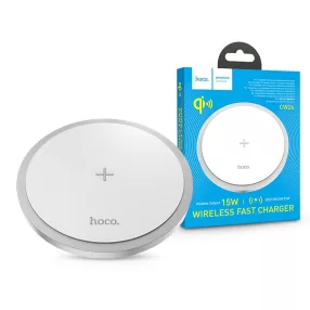   HOCO Qi univerzális vezeték nélküli töltő állomás - 15W - HOCO CW26 Wireless    Fast Charger - fehér