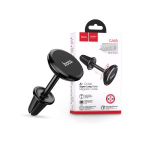   HOCO szellőzőrácsba illeszthető mágneses autós tartó - HOCO CA69 Air Outlet Super Long Metal Magnetic Car Holder - fekete