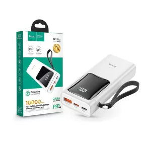   HOCO hordozható külső akkumulátor / power bank - 10.000 mAh - HOCO J41 Pro - USB+ Type-C + Lightning + PD3.0 + QC3.0  - fehér