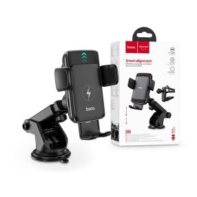   HOCO vezeték nélküli autós tartó/gyorstöltő - 15 W - HOCO S35 Wireless Charging Car Holder - Qi szabványos - fekete