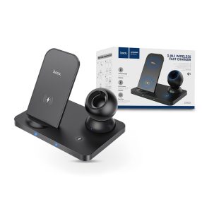   HOCO Qi univerzális vezeték nélküli töltő állomás - 15W - HOCO CW33 Wireless    Fast Charger 3in1 - Qi szabványos - fekete