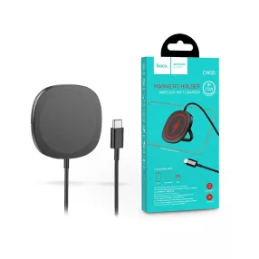   HOCO Qi univerzális vezeték nélküli töltő állomás telefontartó funkcióval - 15W - HOCO CW35Holder MagSafe Fast Charger - fekete