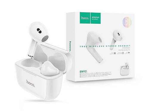 HOCO TWS Bluetooth sztereó headset v5.1 + töltőtok - HOCO EW12 True Wireless    Earphones with Charging Case - fehér