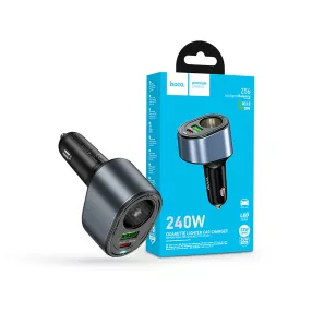   HOCO Z56 35W PD QC3.0 USB-C+ USB-A autós töltő adapter+ autós aljzattal - fekete