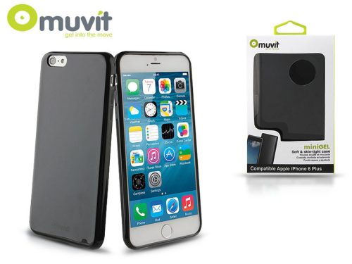Apple iPhone 6 Plus/6S Plus hátlap - Muvit miniGel - fekete