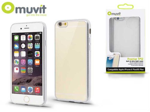 Apple iPhone 6 Plus/6S Plus hátlap - Muvit Frame TPU  - clear/silver