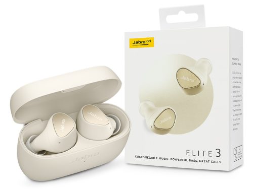 Jabra TWS Bluetooth sztereó headset v5.2 + töltőtok - Jabra Elite 3 True        Wireless Earphones with Charging Case - bézs