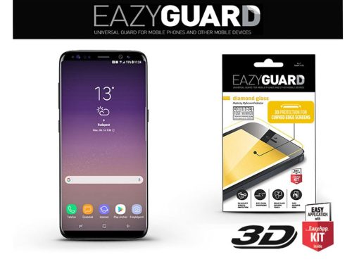 Samsung G955F Galaxy S8 Plus gyémántüveg képernyővédő fólia - Diamond Glass 3D Fullcover - fekete