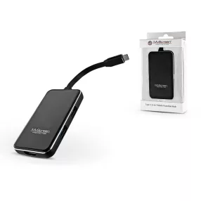   USB Type-C - 2xUSB 3.0 + Type-C + PD + kártyaolvasó elosztó/adapter - MyScreen Protector 6 in 1 Mult-Funktion Hub - fekete