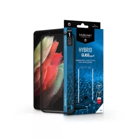   Samsung G998F Galaxy S21 Ultra rugalmas üveg képernyővédő fólia ívelt kijelzőhöz- MyScreen Protector Hybrid Glass Edge3D - fekete