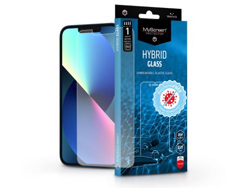 Apple iPhone 13/13 Pro/14/14 Pro rugalmas üveg képernyővédő fólia - MyScreen    Protector Hybrid Glass BacteriaFree - átlátszó