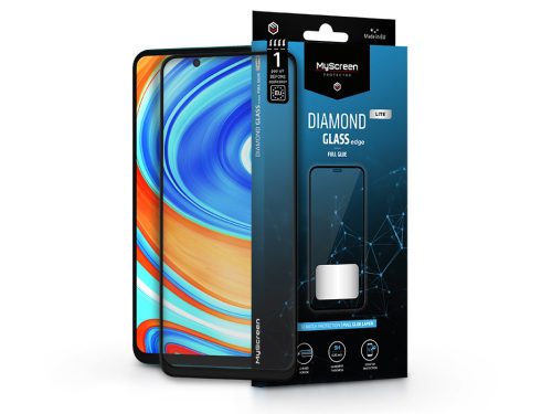 Xiaomi Redmi Note 9 Pro/Note 9S/Mi 10T Lite edzett üveg képernyővédő fólia -    MyScreen Protector Diamond Glass Lite Edge2.5D Full Glue - fekete