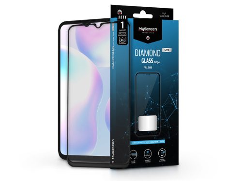 Xiaomi Redmi 9A/9AT/9C edzett üveg képernyővédő fólia - MyScreen Protector      Diamond Glass Lite Edge2.5D Full Glue - fekete