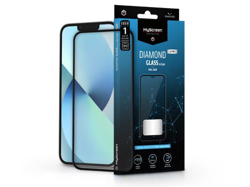 Apple iPhone 13 Mini edzett üveg képernyővédő fólia - MyScreen Protector DiamondGlass Lite Edge2.5D Full Glue - fekete