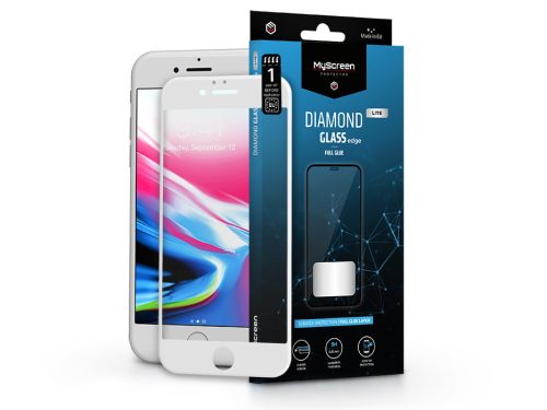 Apple iPhone 6/iPhone 6S edzett üveg képernyővédő fólia - MyScreen Protector    Diamond Glass Lite Edge2.5D Full Glue - fehér