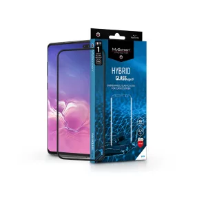   Samsung G975U Galaxy S10+ rugalmas üveg képernyővédő fólia ívelt kijelzőhöz - MyScreen Protector Hybrid Glass Edge3D - fekete