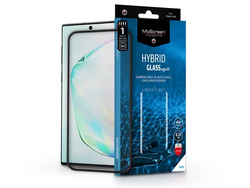 Samsung N970F Galaxy Note 10 rugalmas üveg képernyővédő fólia ívelt kijelzőhöz -MyScreen Protector Hybrid Glass Edge3D - fekete
