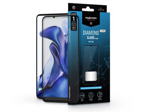 Xiaomi 11T/11T Pro edzett üveg képernyővédő fólia - MyScreen Protector Diamond  Glass Lite Edge2.5D Full Glue - fekete