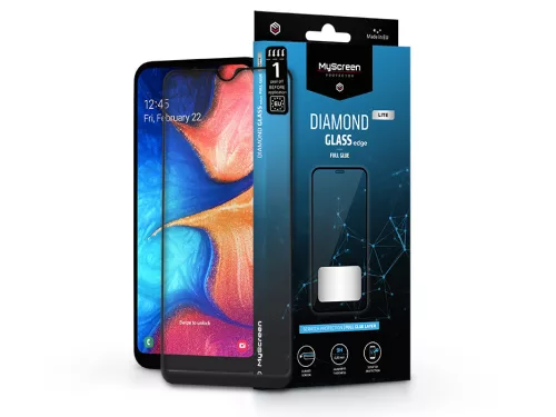 Samsung A202F Galaxy A20e edzett üveg képernyővédő fólia - MyScreen Protector   Diamond Glass Lite Edge2.5D Full Glue - fekete