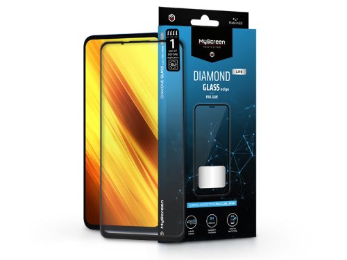 Xiaomi Poco X3/X3 Pro edzett üveg képernyővédő fólia - MyScreen Protector       Diamond Glass Lite Edge2.5D Full Glue - fekete