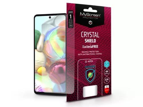 Samsung A715F Galaxy A71/M515F Galaxy M51 képernyővédő fólia - MyScreen         Protector Crystal Shield BacteriaFree - 1 db/csomag - átlátszó