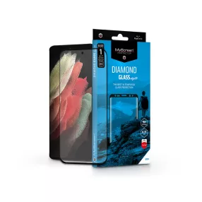   Samsung G998F Galaxy S21 Ultra edzett üveg képernyővédő fólia ívelt kijelzőhöz -MyScreen Protector Diamond Glass Edge3D - fekete