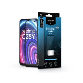   Realme C25/C25Y edzett üveg képernyővédő fólia - MyScreen Protector Diamond     Glass Lite Edge2.5D Full Glue - fekete