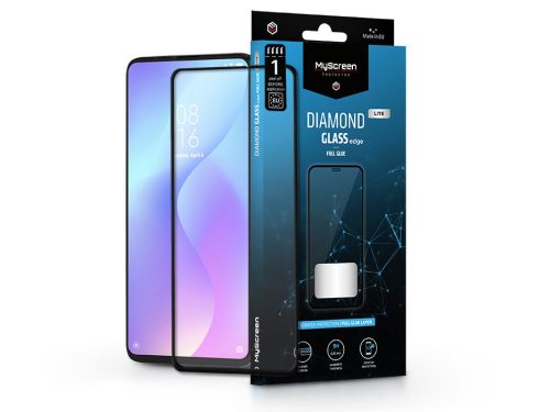 Xiaomi Mi 9T edzett üveg képernyővédő fólia - MyScreen Protector Diamond Glass  Lite Edge2.5D Full Glue - fekete